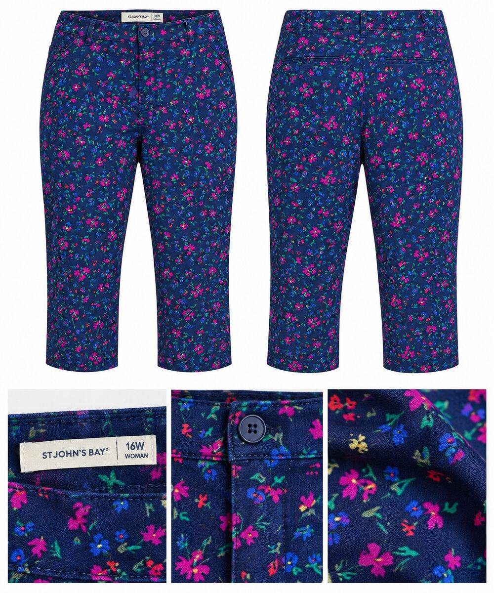 St. John’s Bay Woman Floral Capri Pants – Size 16W